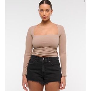 Abercrombie & Fitch Curve Love High-Rise Mom Shorts – Black – Size 25